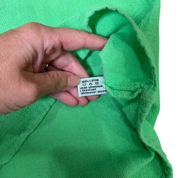 Oh My Gauze green short sleeve asymmetrical cotton Top size 3 XXL 2xl lagenlook - Picture 6 of 8